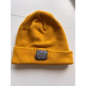 The North Face Mustard Yellow Knit Logo‎ Patch Beanie Unisex One Size